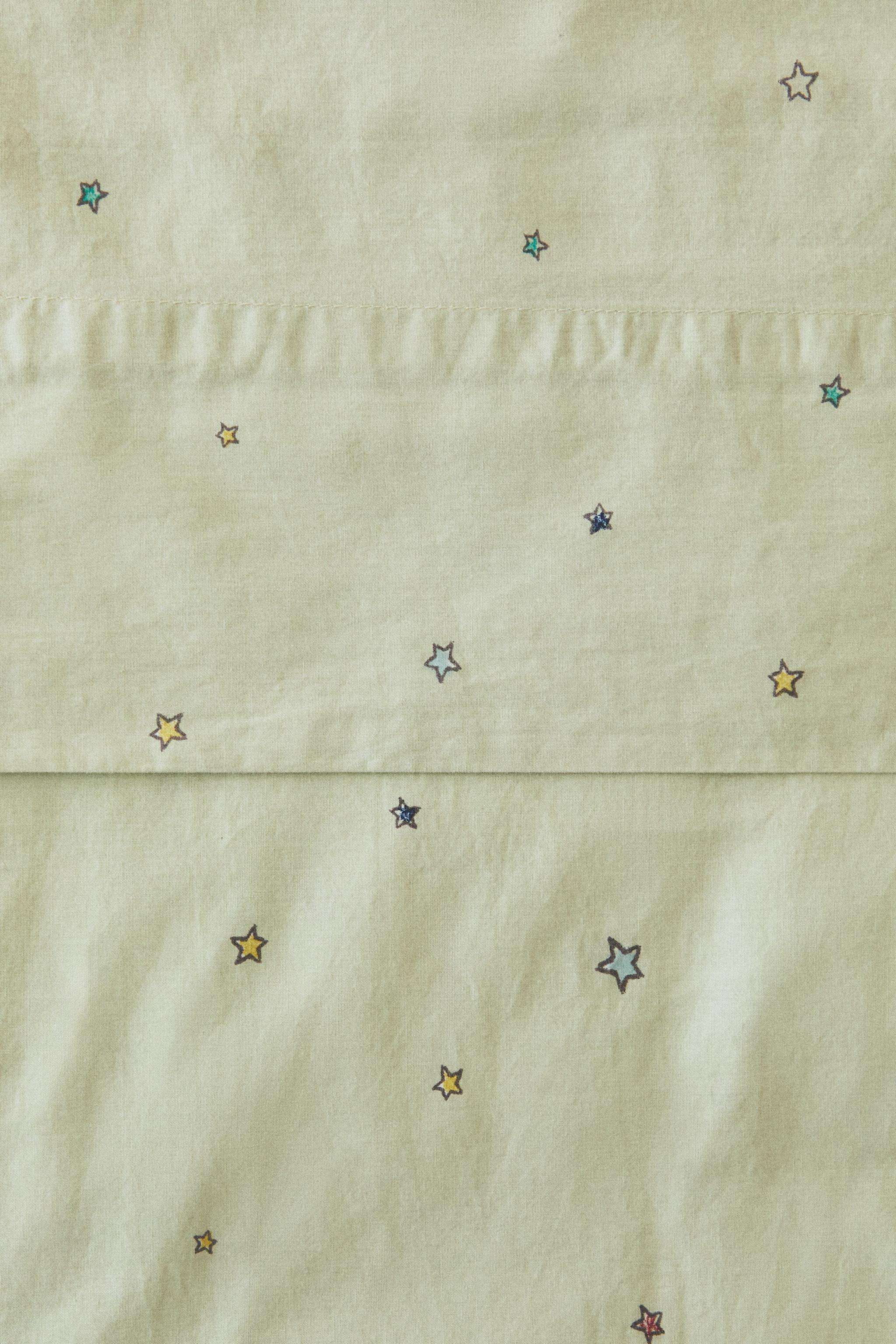 KIDS' COTTON STAR PRINT FLAT SHEET